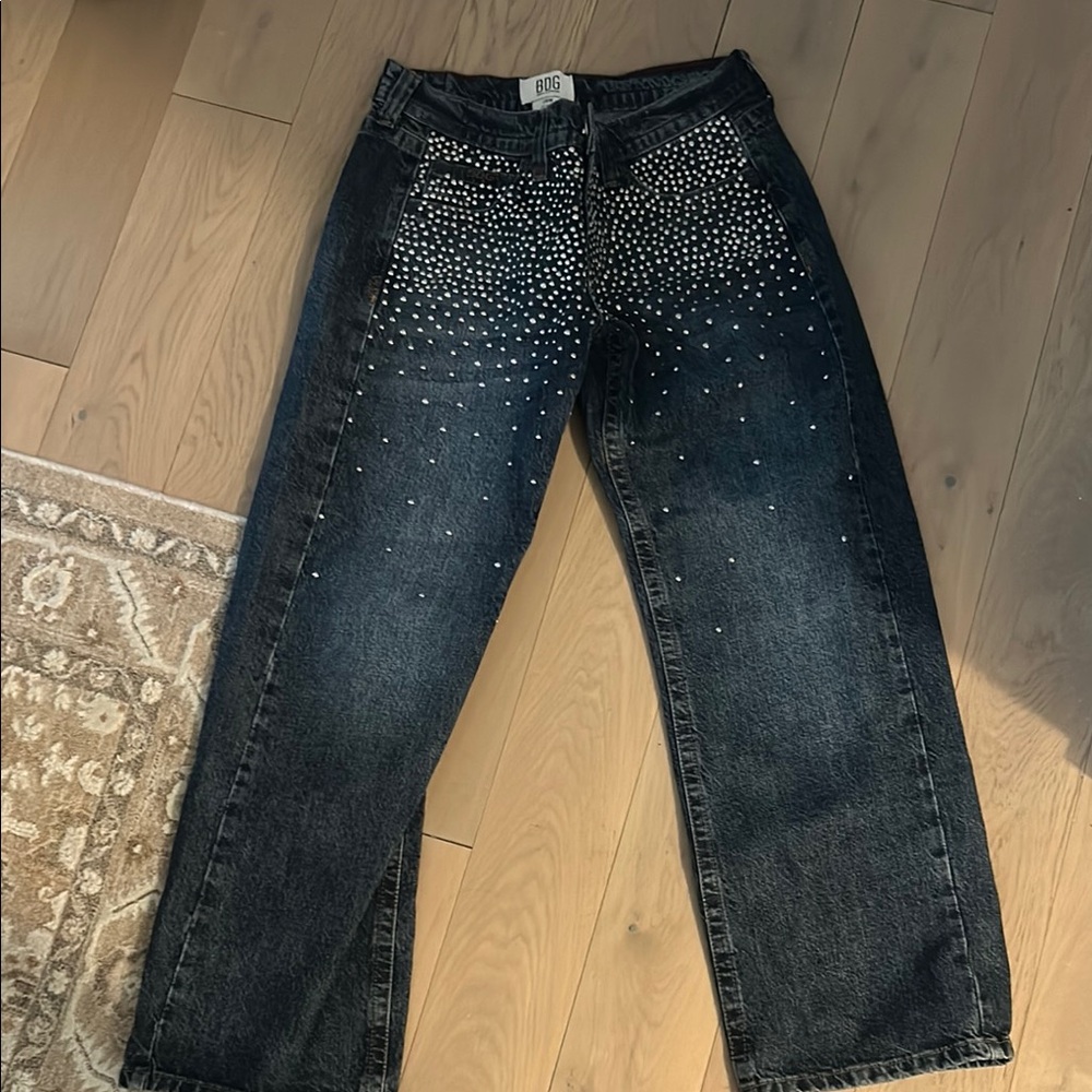 Never worn Urban outfitters jeans with silver dots